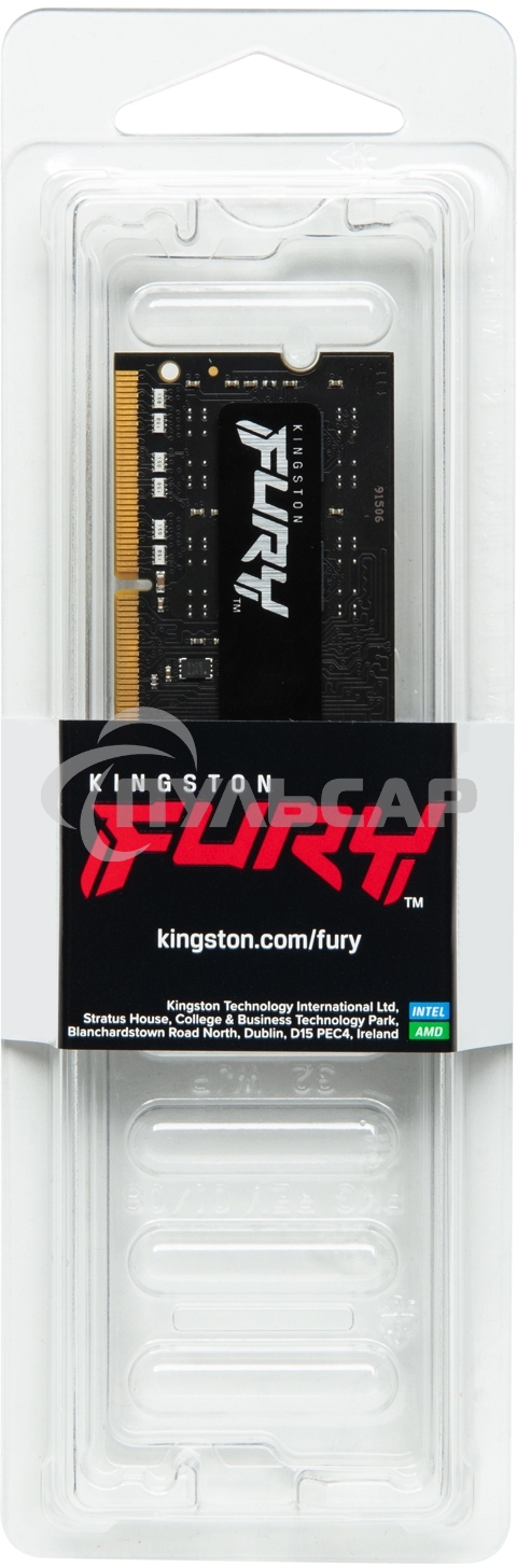 Оперативная память Kingston Fury Impact, DDR4, 8Gb (1x8Gb), 3200MHz, CL20, SO-DIMM