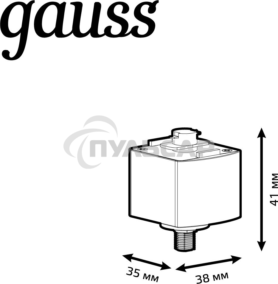 Адаптер для подключения светильника к трековой системе Gauss, белый
