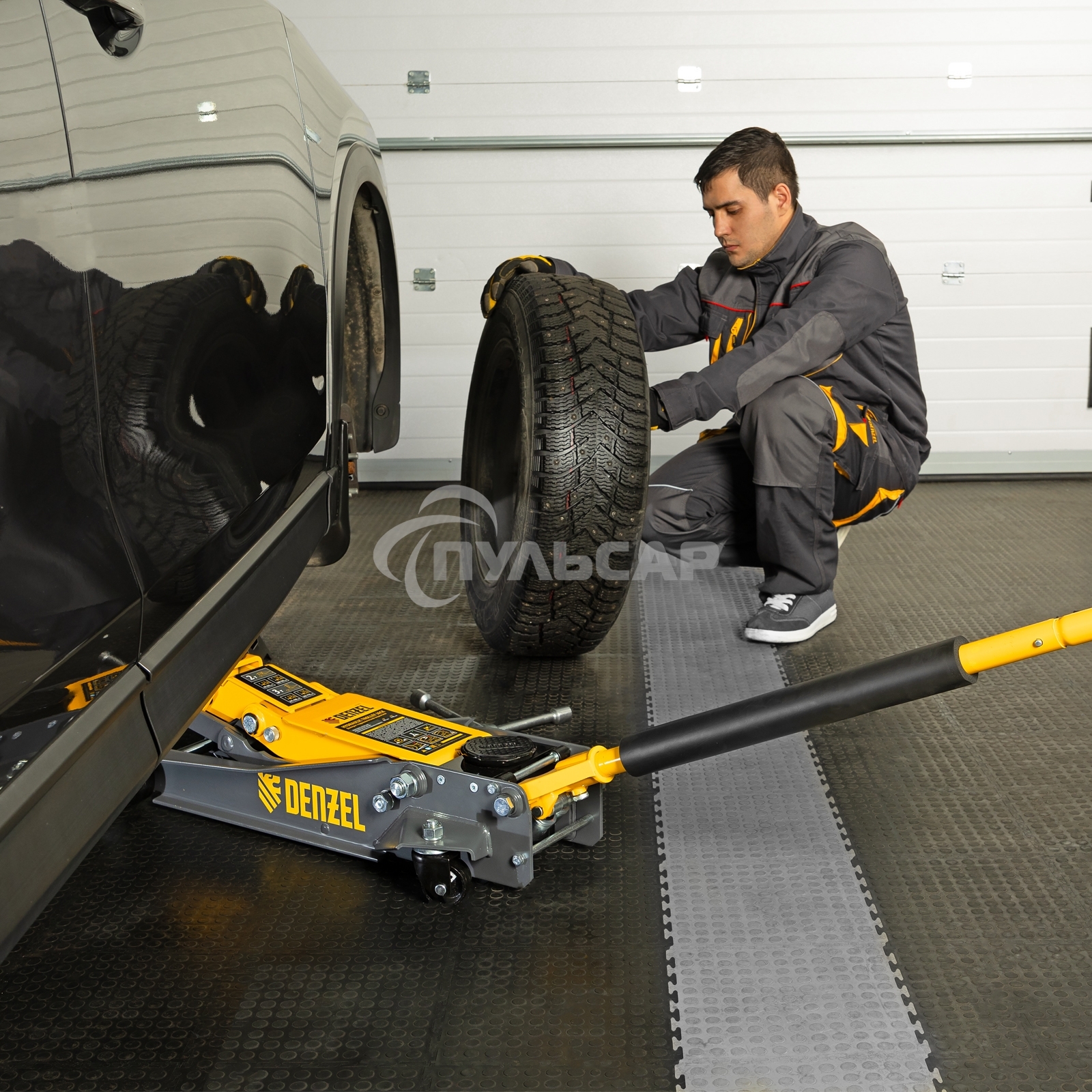 Домкрат гидравлический подкатной Denzel 2/3 т, 98-770 мм, быстрый подъем, низ. подхват, проф, SUV 51270