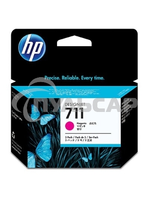 Картридж струйный HP №711 CZ135A пурпурный x3уп. для HP DJ T120/T520