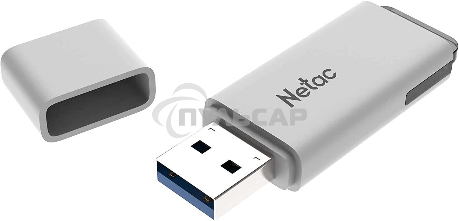 Флешка USB Netac U185 8 Gb <NT03U185N-008G-20WH>, USB 2.0, с колпачком, пластиковая белая