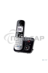 Телефон беспроводной (DECT) Panasonic KX-TG6821RUB черный, автоответчик,определитель номера,телефонный справочник 120 зап.