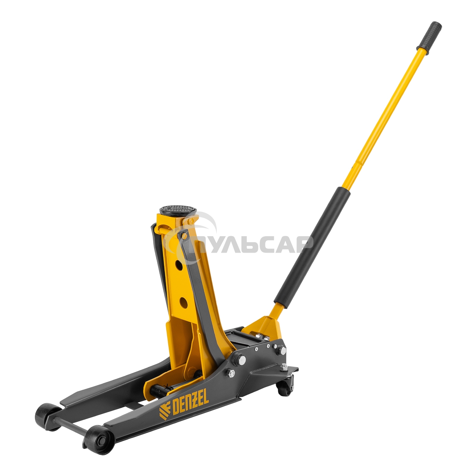 Домкрат гидравлический подкатной Denzel 3 т, 85-610 мм, быстрый подъем, низ. подхват, проф, SUV 51271