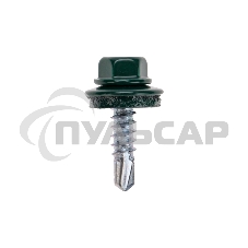 Саморез кровельный KRANZ 4,8х19мм, окрашенный RAL 6005, короб (250 шт/уп)