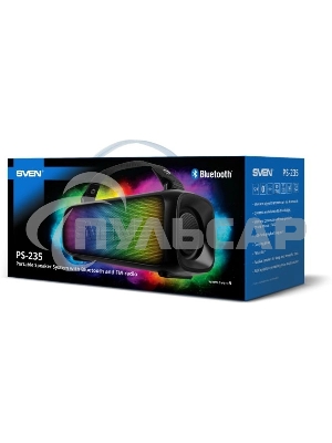 Портативная колонка Sven PS-235 черный 12W 2.0 BT 3600mAh (SV-022075)