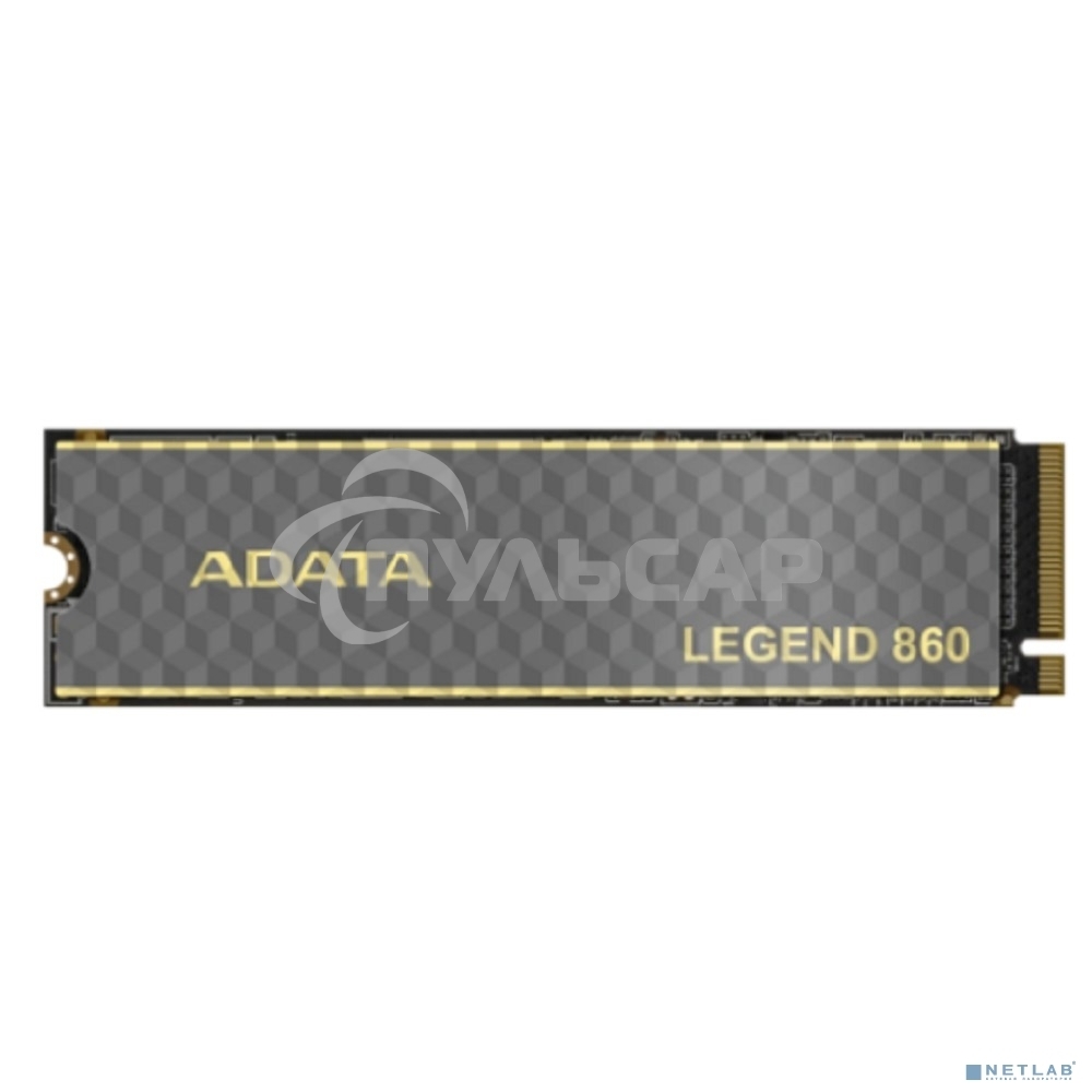 Накопитель SSD ADATA LEGEND 860, 500Gb, PCIe 4.0 x4, M.2 2280, NVMe, R/W 5000/3000, с радиатором