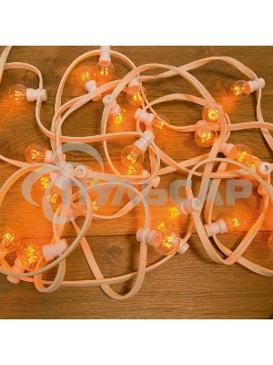 Гирлянда Neon-night LED Galaxy Bulb String 10м, белый каучук, 30 ламп*6 LED желтый, влагостойкая IP65