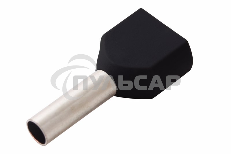 Наконечник штыревой втулочный изолированный F-8 мм 2х1.5 мм² (НШВи(2) 1.5-8/НГи2 1,5-8) черный Rexant