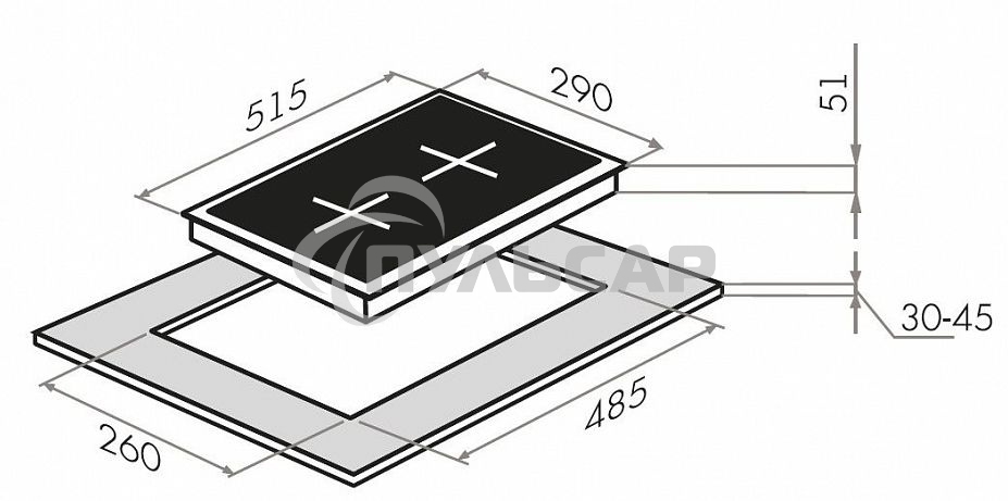 Газовая варочная панель Maunfeld EGHG.32.1CB/G