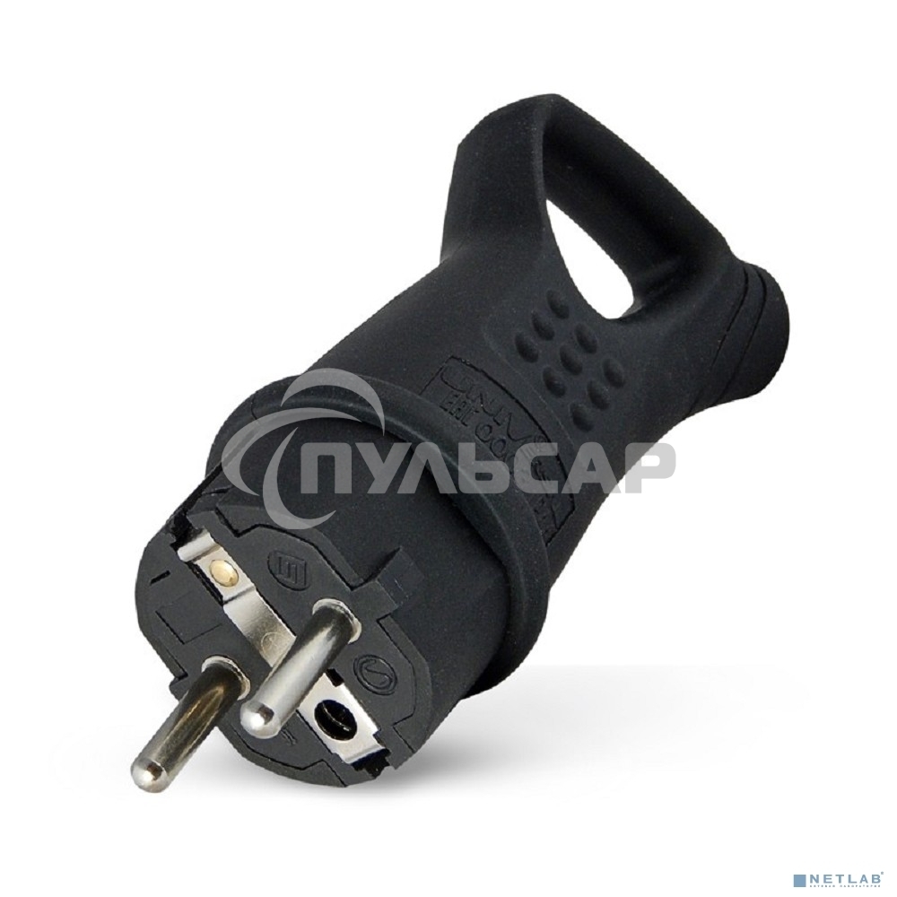 Вилка угловая с ушком c заземлением каучук 16А 250В IP44 (0003) UNIVersal
