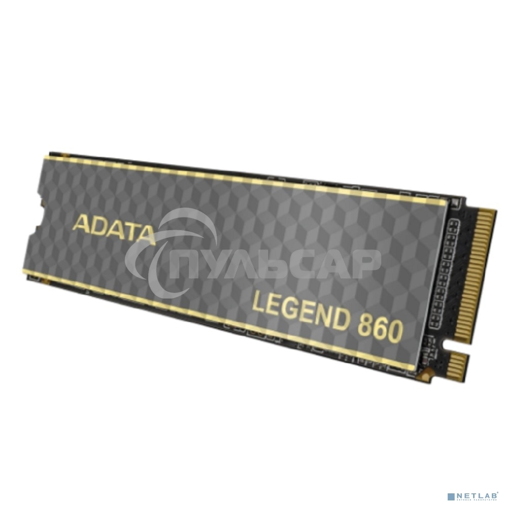 Накопитель SSD ADATA LEGEND 860, 500Gb, PCIe 4.0 x4, M.2 2280, NVMe, R/W 5000/3000, с радиатором