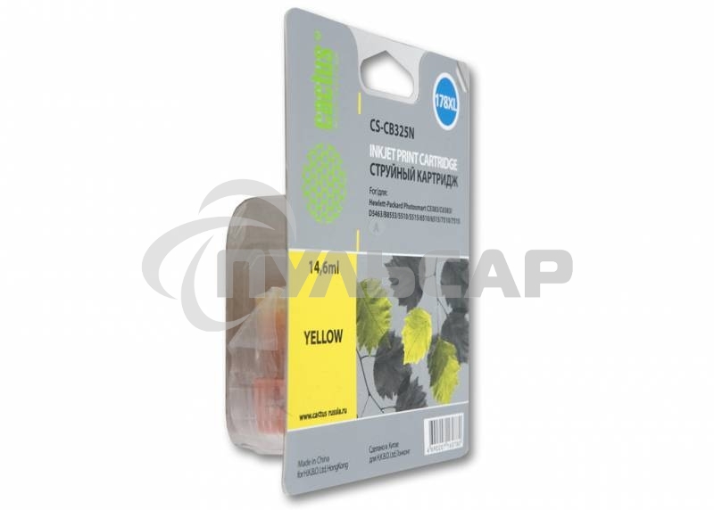 Картридж струйный Cactus CS-CB325N №178XL желтый (14.6 мл.) для HP PhotoSmart B8553/C5383/C6383/D5463