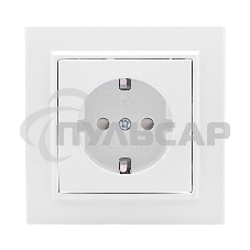 Розетка 1-местная СП с заземлением 16А белая с защ. штор. EKF Basic Минск