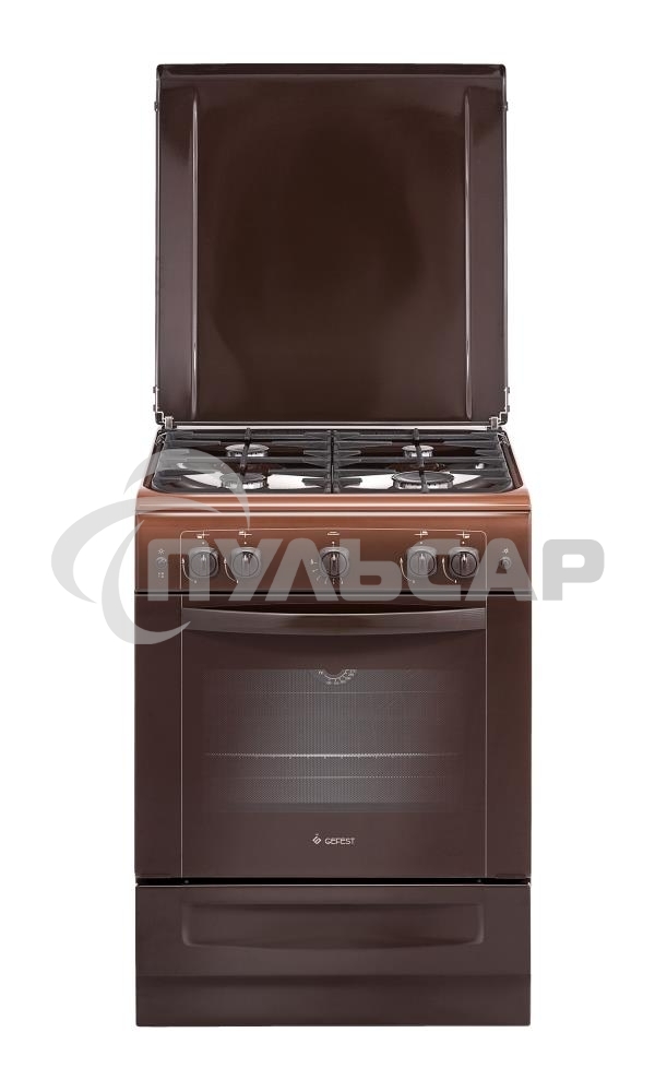 Плита газовая Gefest ПГ 6100-01 0001 коричневый, конфорок 4 шт, духовка 52 л, 60 см x 85 см x 60 см