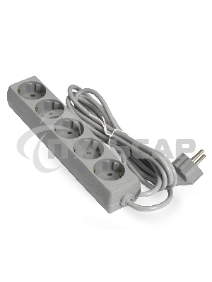 Сетевой фильтр ExeGate EX285826RUS ECE-5-5G (5 евророзетки с заземлением, 5м, серый)