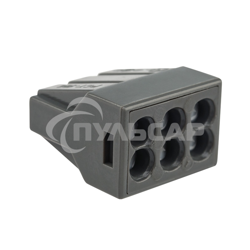 Экспресс-клемма с пастой, 6-проводная до 2,5 мм², серая (50 шт./уп.) (773-306) Rexant