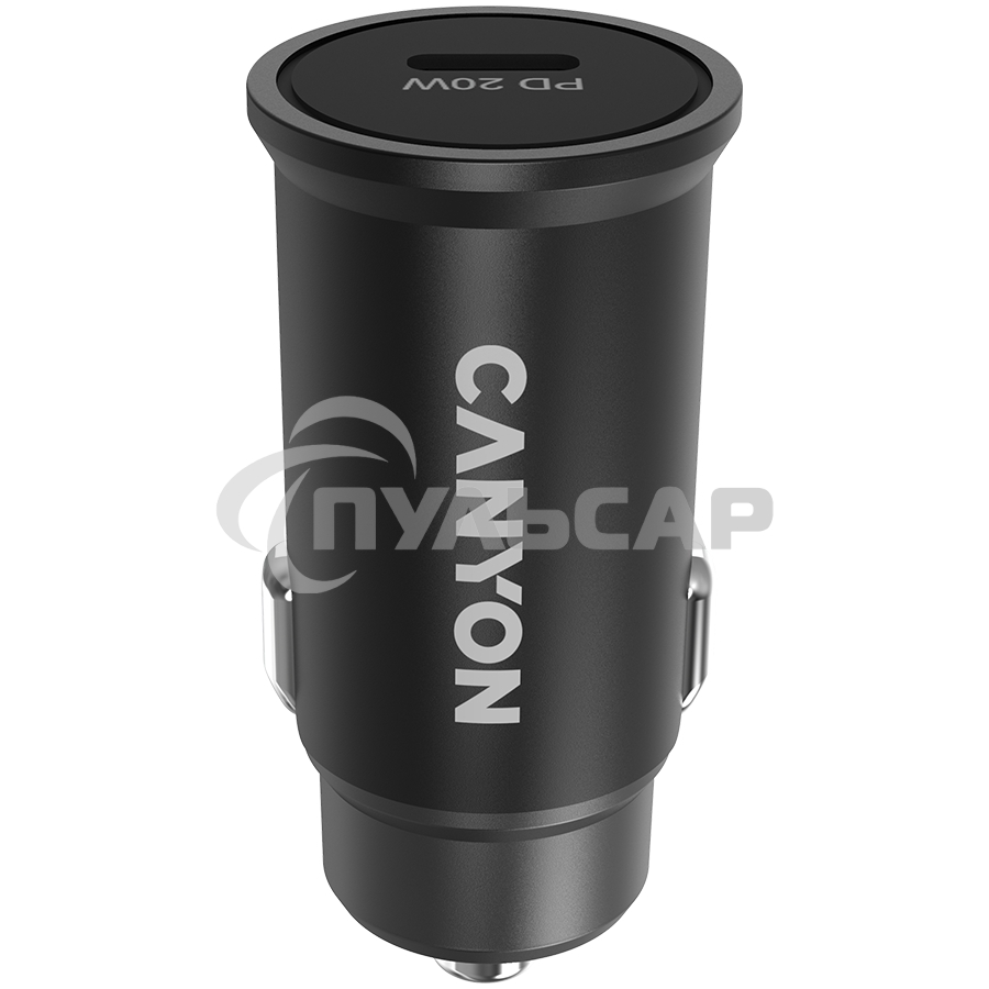 Автомобильный адаптер Canyon, PD 20W Pocket size car charger, input: DC12V-24V, output: PD20W, support iPhone12 PD fast charging, Compliant with CE RoHs, Size: 50.6*23.4*23.4, 18g, черный