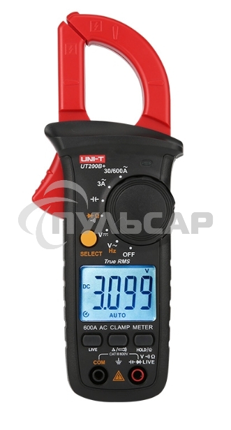 Токоизмерительные клещи UT200B+ переменный ток (600А); Напряжение постоянного/переменного тока (600 В), сопротивление (3 МОм); Емкость