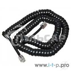 Шнур для телефонной трубки Rexant витой RJ-10 (4P-4C), 2м, черный