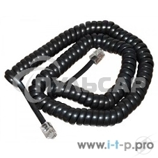 Шнур для телефонной трубки Rexant витой RJ-10 (4P-4C), 2м, черный