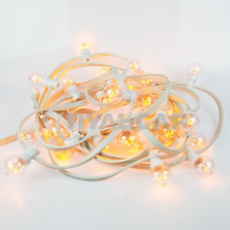 Гирлянда Neon-night LED Galaxy Bulb String 10м, белый каучук, 30 ламп*6 LED желтый, влагостойкая IP65