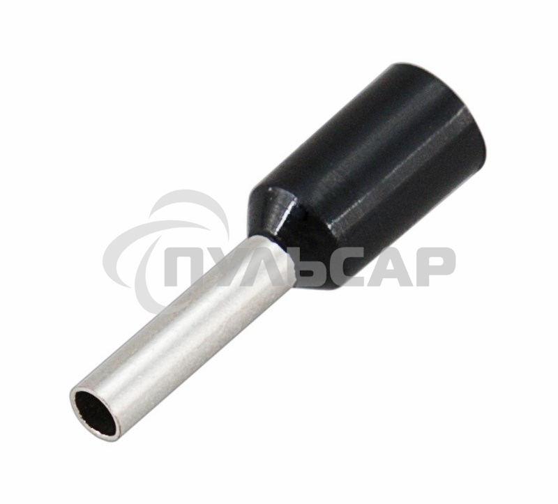 Наконечник штыревой втулочный изолированный F-8 мм 1.5 мм² (НШВи 1.5-8) черный Rexant