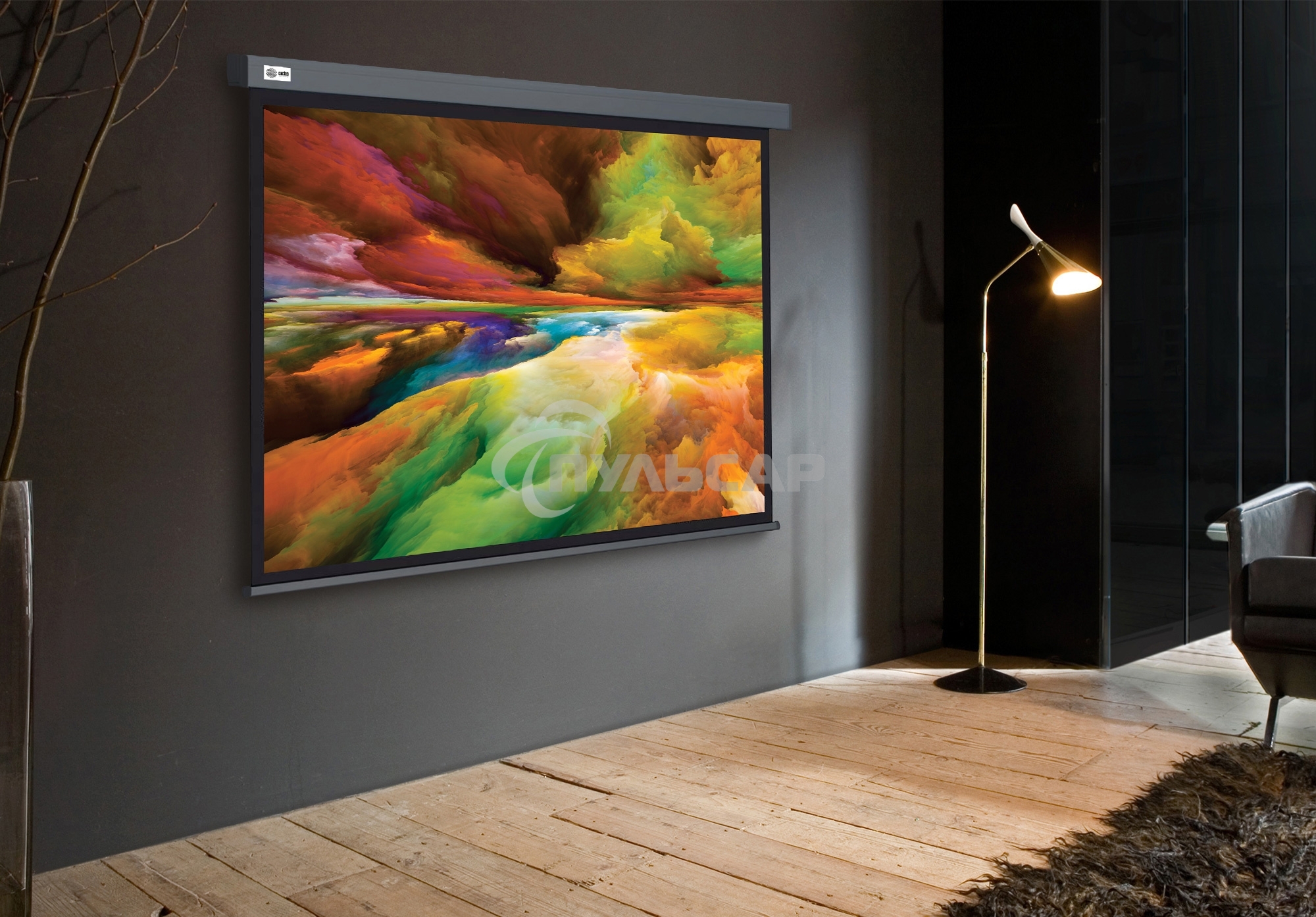 Экран Cactus 152x203см Wallscreen CS-PSW-152X203-SG 4:3 настенно-потолочный рулонный серый