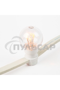 Гирлянда Neon-night LED Galaxy Bulb String 10м, белый каучук, 30 ламп*6 LED желтый, влагостойкая IP65