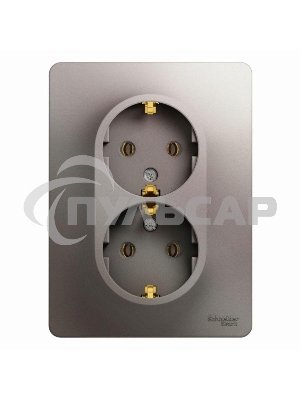 Розетка 2-м Glossa с заземл. в сборе платина SchE GSL001224
