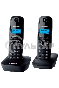 Телефон беспроводной (DECT) Panasonic KX-TG1612RUH (серый) Доп трубка в комплекте,АОН, Caller ID,12 мелодий звонка,поиск трубки