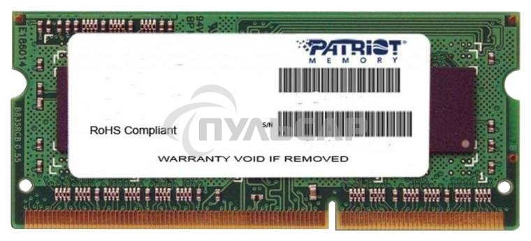 Оперативная память Patriot Signature, DDR4, 4Gb (1x4 Gb), 2400 MHz, CL17, SO-DIMM