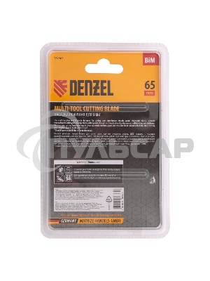 Насадка для МФИ режущая прямая, BiM, по металлу и дереву, 65 x 1,2 мм, мелкий зуб Denzel