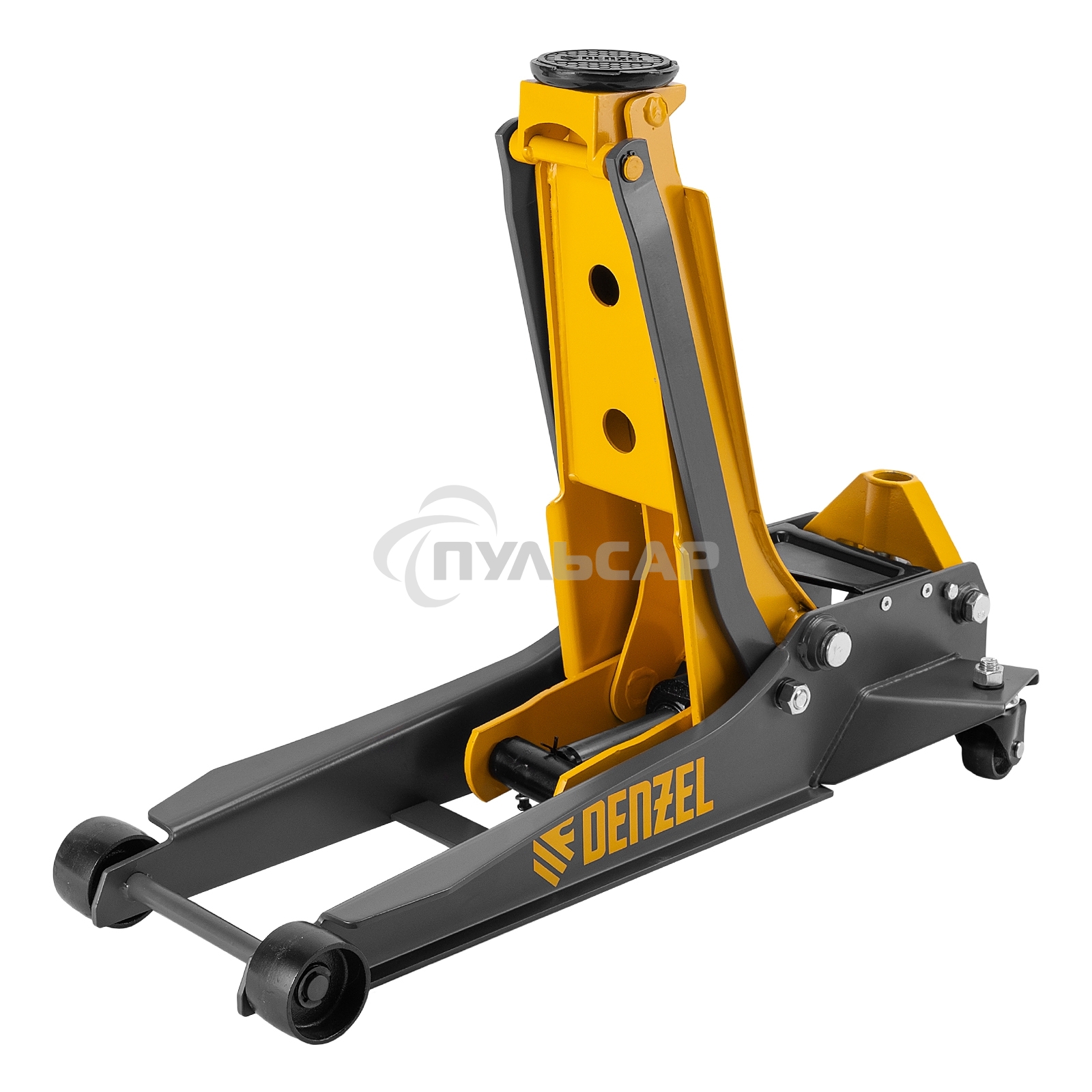 Домкрат гидравлический подкатной Denzel 3 т, 85-610 мм, быстрый подъем, низ. подхват, проф, SUV 51271