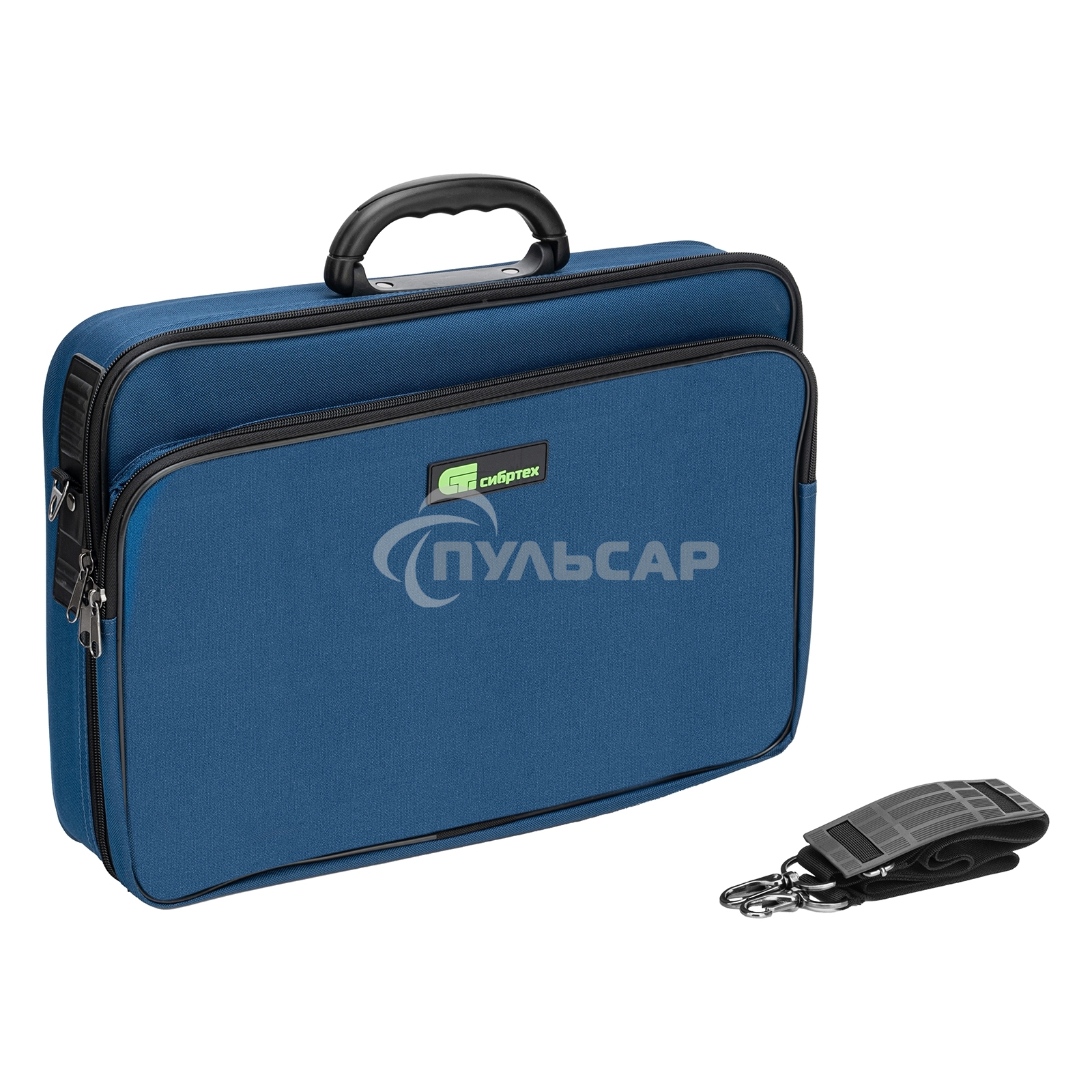 Сумка для инструмента (кейс монтера) Сибртех 470х340х110 мм, 25 карманов, наплечный ремень