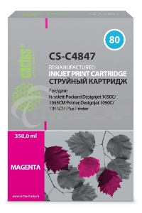 Картридж струйный Cactus CS-C4847 №80 пурпурный (350 мл.) для HP DesignJet 1050C/1055CM/1000