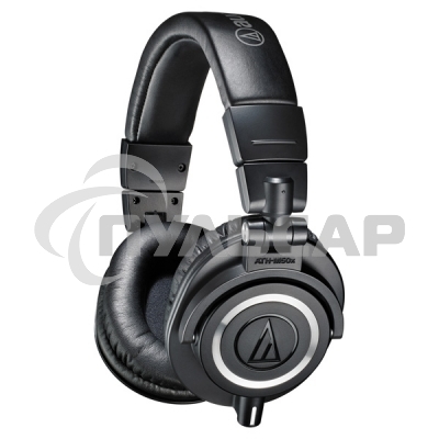 Наушники AUDIO-TECHNICA ATH-M50X Black мониторные,закрытые,диаметр 45мм,част 15-28000Гц,макс. входн мощность 1600мВт,импеданс 38Ом,чувствительность 99дБ,два кабеля в комплекте: витой и прямой, черный