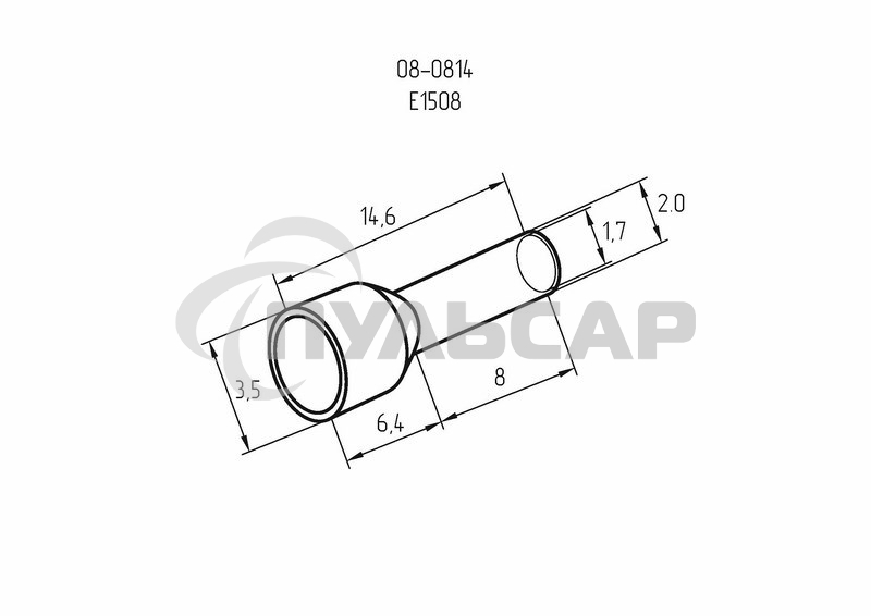 Наконечник штыревой втулочный изолированный F-8 мм 1.5 мм² (НШВи 1.5-8) черный Rexant