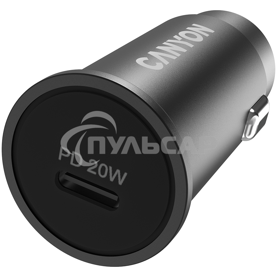 Автомобильный адаптер Canyon, PD 20W Pocket size car charger, input: DC12V-24V, output: PD20W, support iPhone12 PD fast charging, Compliant with CE RoHs, Size: 50.6*23.4*23.4, 18g, черный