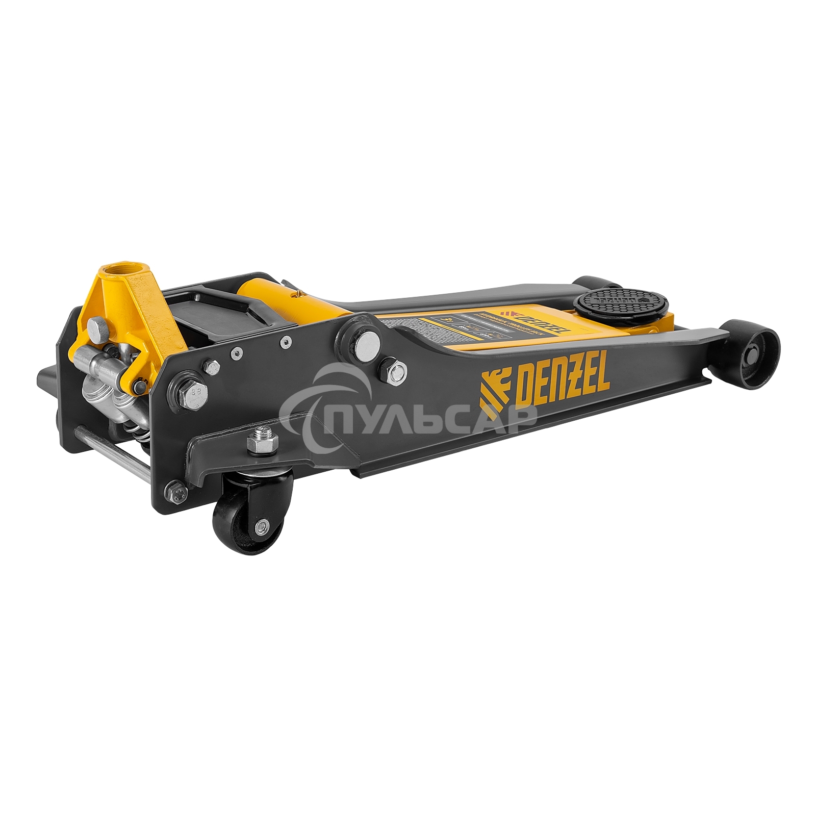 Домкрат гидравлический подкатной Denzel 3 т, 85-610 мм, быстрый подъем, низ. подхват, проф, SUV 51271