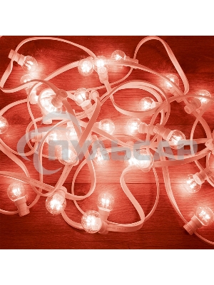 Гирлянда Neon-night LED Galaxy Bulb String 10м, белый каучук, 25 ламп*6 LED красный, влагостойкая IP65