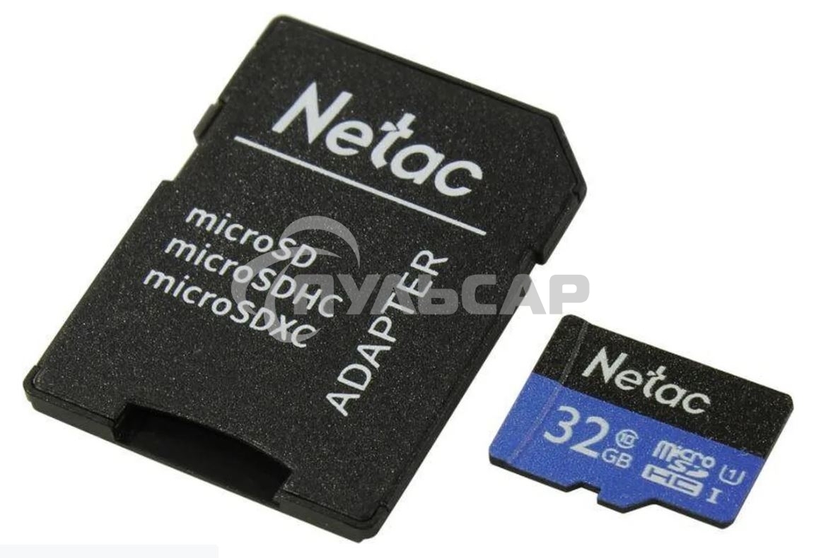 Флеш карта microSDHC 32Gb Netac P500 <NT02P500STN-032G-R> (с SD адаптером) 80Mb/s