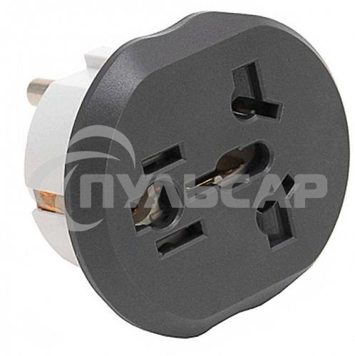 Адаптер-переходник PREMIER 11626/20 (1 розетка) темно-серый