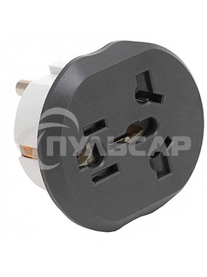 Адаптер-переходник PREMIER 11626/20 (1 розетка) темно-серый