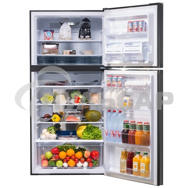 Холодильник Sharp SJ-XG60PGBK черный двухкамерный 422/178 л морозилка сверху, No Frost