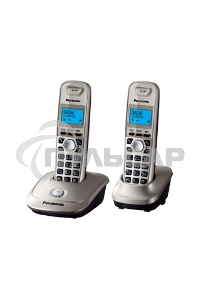 Телефон беспроводной (DECT) Panasonic KX-TG2512RUN (платиновый) Доп трубка в комплекте,АОН, Caller ID,спикерфон на трубке,полифония