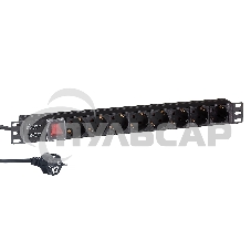 Блок розеток горизонтальный ExeGate ServerPro PDU-19H805 Al-8S-EU3-SW, 19