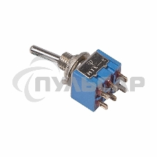 Тумблер 250V 3А (6c) ON-OFF-ON двухполюсныйMicroRexant