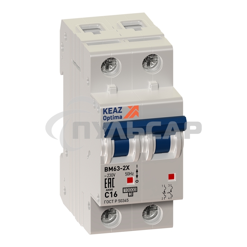 Выключатель автоматический OptiDin BM63-2C25-УХЛ3 (Новый) 260602 КЭАЗ