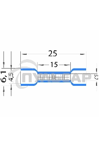 Соединительная гильза изолированная L-26 мм 1.5-2.5 мм² (ГСИ 2.5/ГСИ 1,5-2,5) синяя Rexant