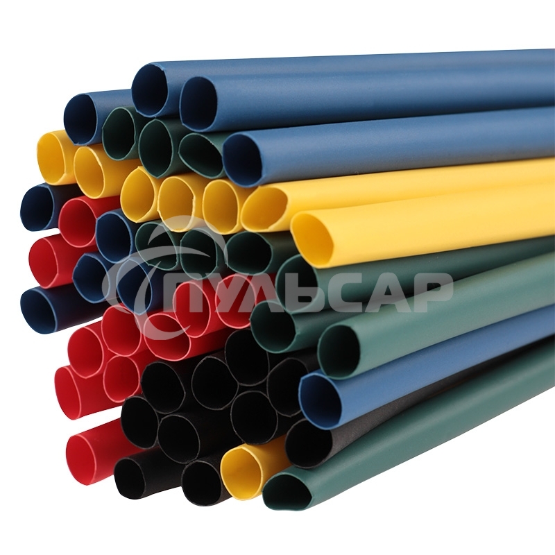 Термоусаживаемые трубки Rexant 6,0/3,0 мм, набор пять цветов, упаковка 50 шт. по 1 м